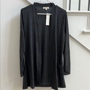 Black Open Front Cardigan